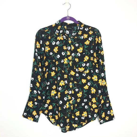 Who What Wear Floral Blouse Button Front Collar S - Picture 1 of 9